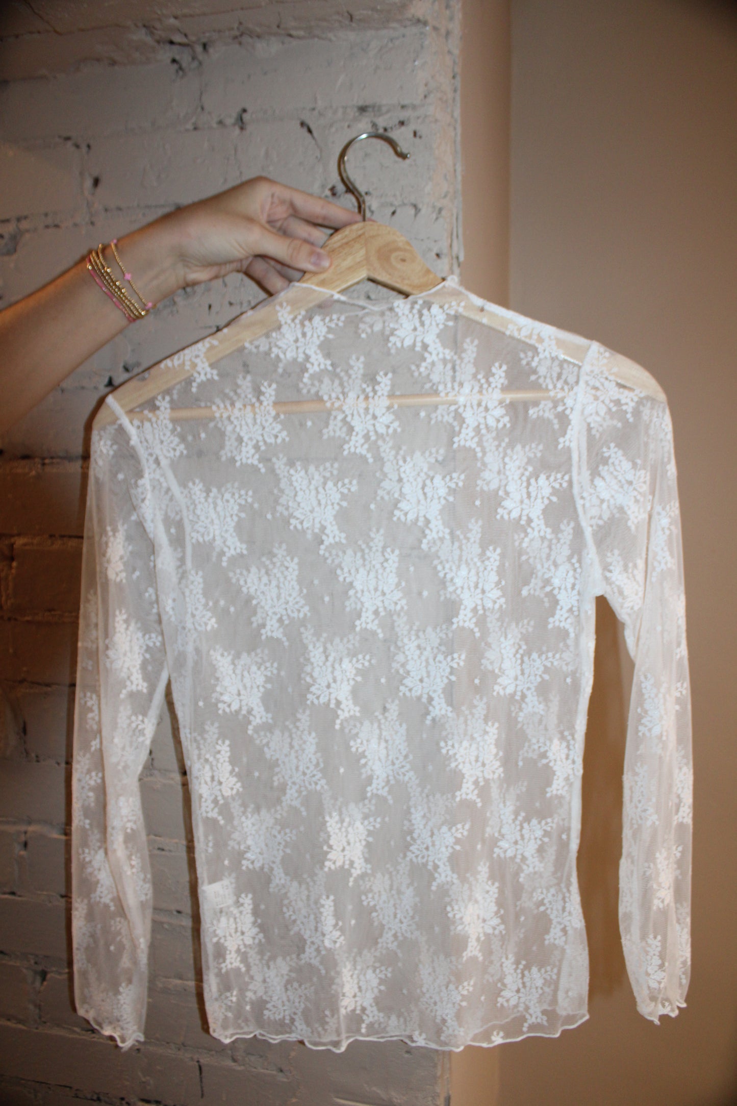 White mesh shirt