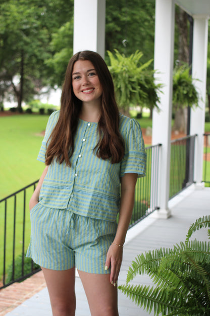 Sage stripe set