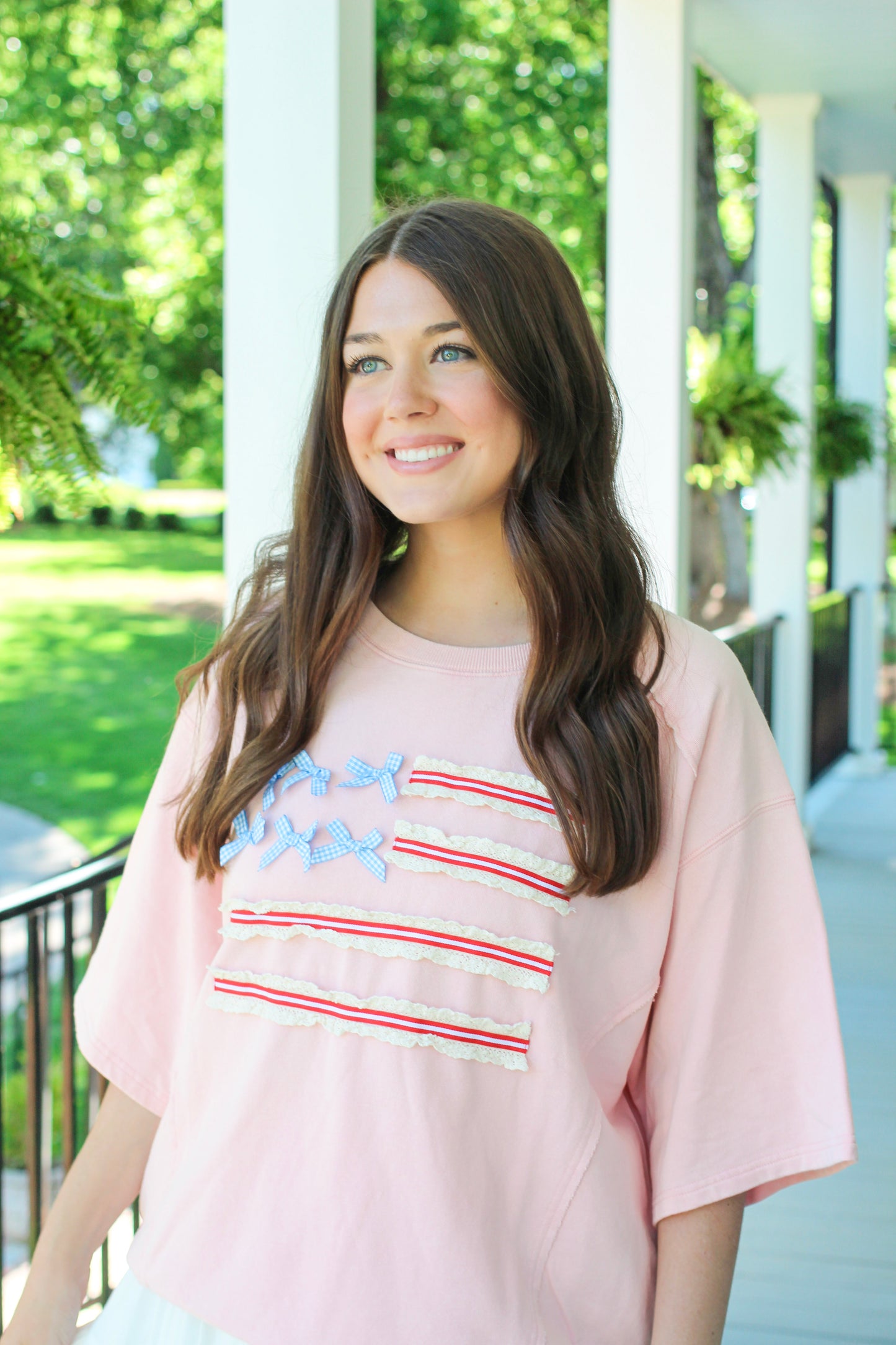 USA Flag bow crewneck