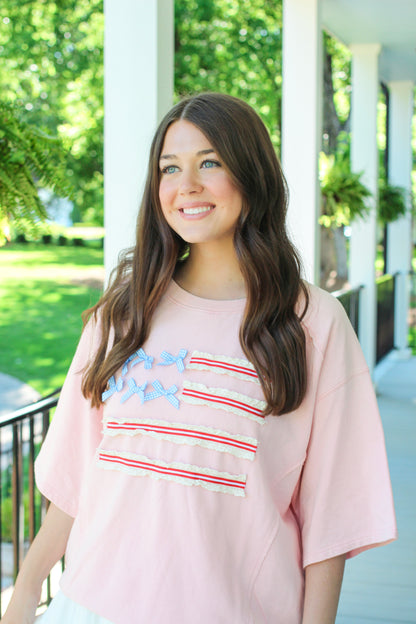 USA Flag bow crewneck
