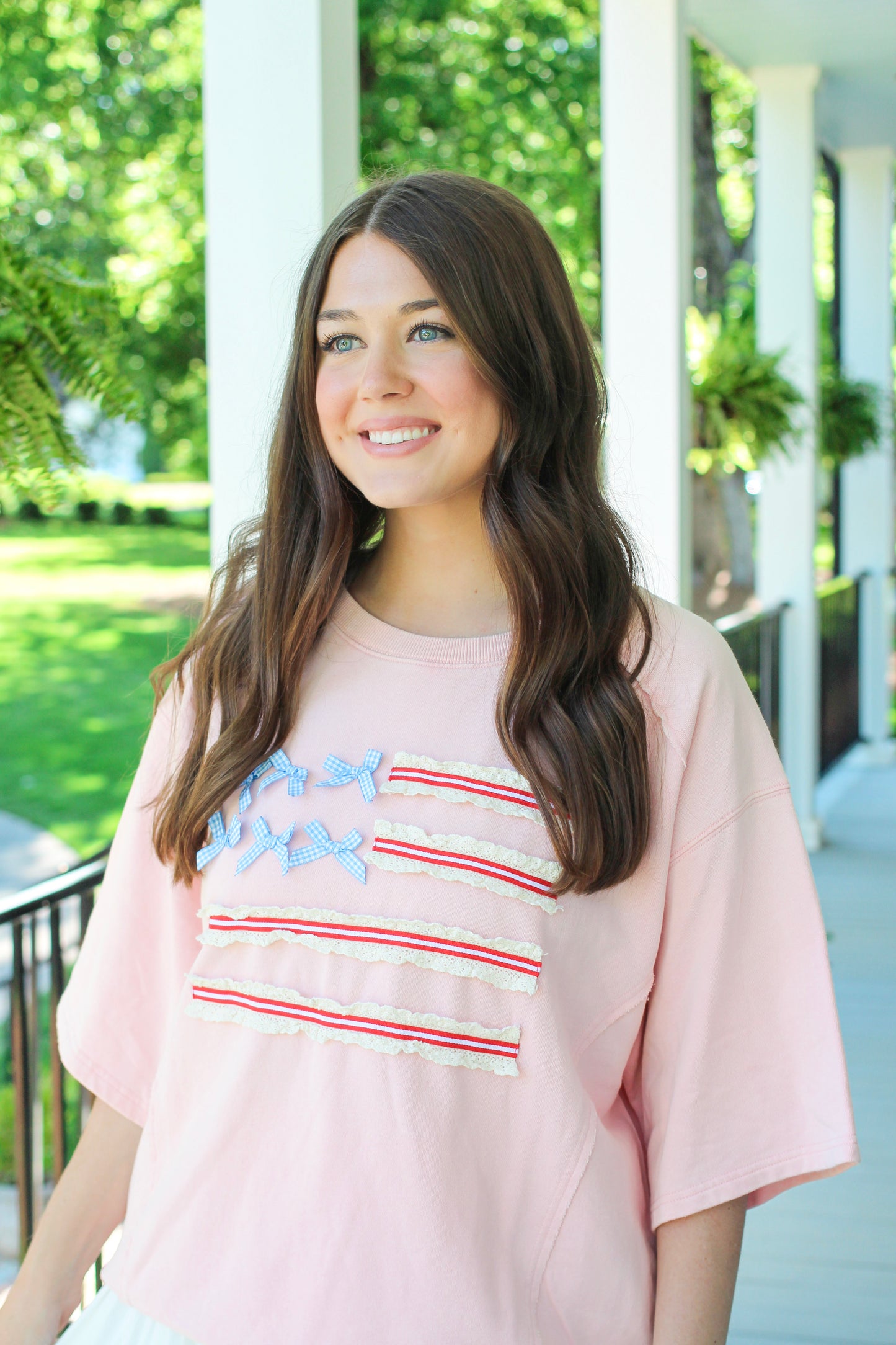 USA Flag bow crewneck