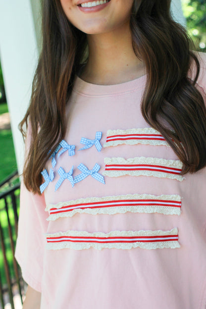 USA Flag bow crewneck