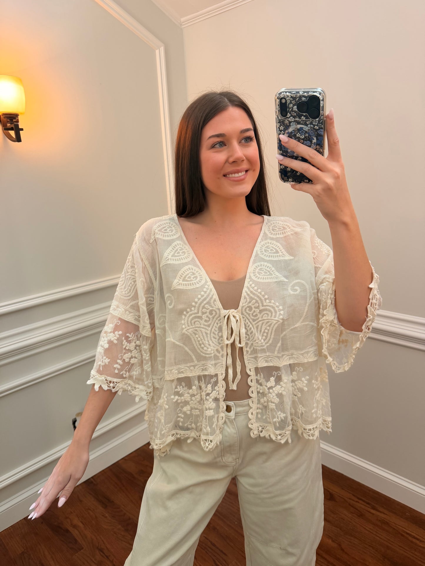 Ivory Bloom Top ONE SIZE FITS ALL!