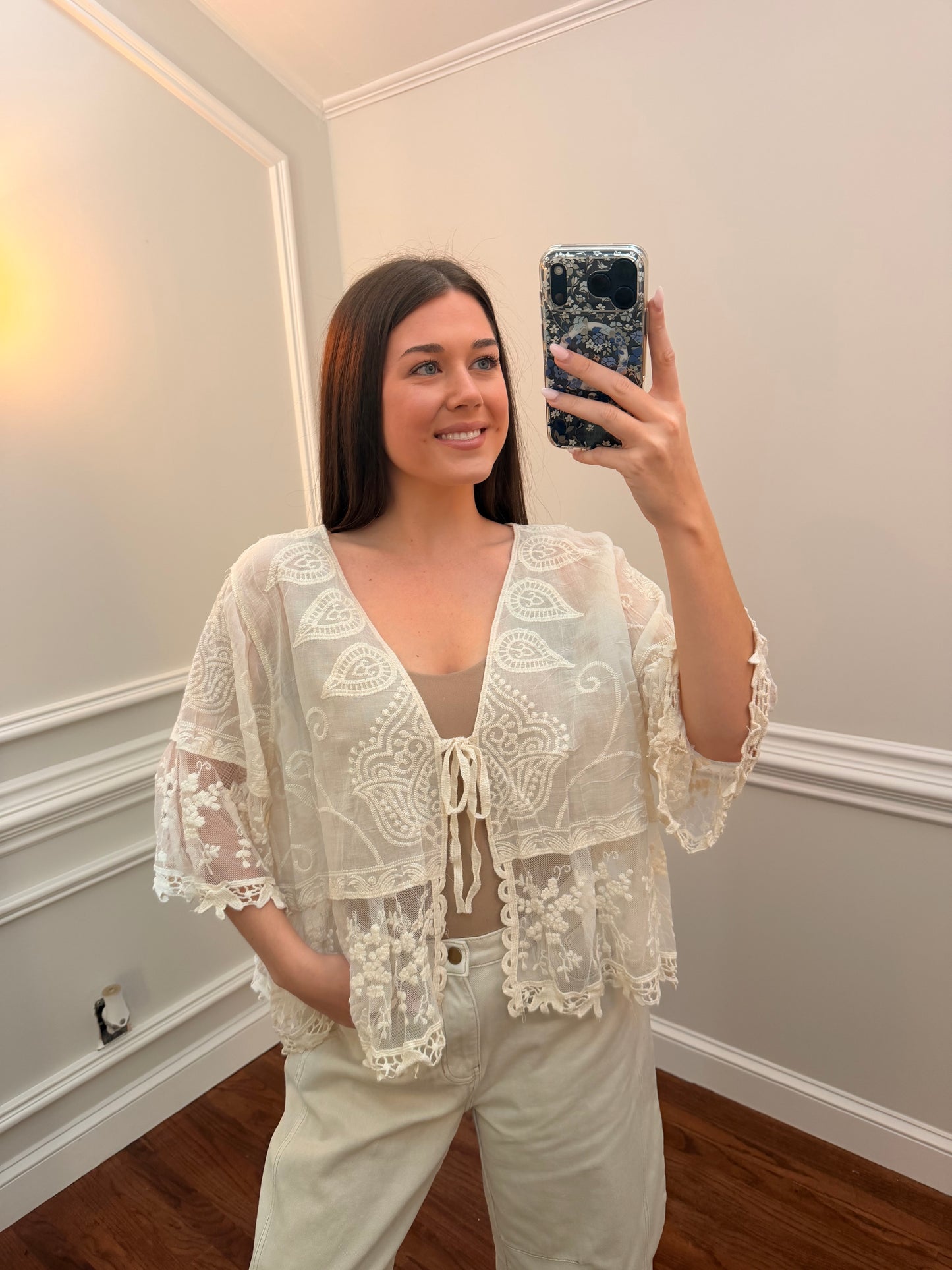 Ivory Bloom Top ONE SIZE FITS ALL!