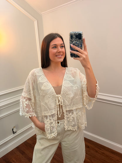 Ivory Bloom Top ONE SIZE FITS ALL!