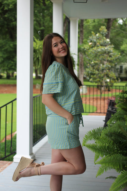 Sage stripe set